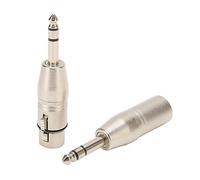 Lazmin112 Confezione da 2 Adattatori da TRS a XLR da 6,35 Mm e 1/4 di Pollice, Adattatore da 6,35 Mm Maschio a XLR Maschio, Connettore da 1/4 a XLR, Adattatore Audio Presa da 1/4 TRS