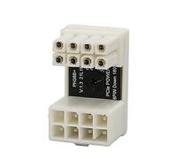 Lazmin112 Connettore PCIe GPU, Adattatore di Alimentazione per Connettore Ad Angolo di 180 Gradi a 8 Pin, Connettore di Alimentazione per Scheda Grafica in Rame Spesso con Guscio, Bianco (PH38BW)