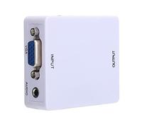 Lazmin112 Convertitore da VGA a, Adattatore VGA Multimediale Ad Alta Definizione 1080P Adattatore Scatola di Conversione Min 1080P (Bianco)