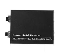 Lazmin112 Convertitore Multimediale in Fibra da SFP a RJ45, Convertitore Multimediale in Fibra Ethernet da 1,25 G con 2 Porte SFP, Compatibile con Connessione Ethernet Base T da 10 (Spina