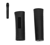Lazmin112 Copri Maniglia per Microfono in Silicone, Custodia Protettiva Antiscivolo per Microfono con Tocco Caldo per KTV Home Karaoke Stage Party Meeting Concert (BLACK)