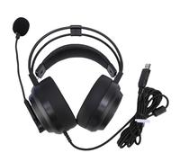 Lazmin112 Cuffie Sovrauricolari, Microfono Unidirezionale ECM con Riduzione del Rumore, Chip Scheda Ad Alta fedeltà, Decodifica HD, Struttura Adattiva a Doppio Fascio di Testa, Nylon (presa usb)