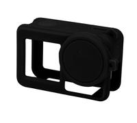 Lazmin112 Custodia in Silicone per Action 5 Pro, Cover Morbida Protettiva per Fotocamera con Copriobiettivo e Cinghia da Mano, Custodia in Silicone Antiurto AntiGraffio e Antipolvere per (BLACK)