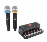 Lazmin112 di Mixer per Karaoke con Microfono Wireless, Console per Scheda Digitale Bluetooth con Cuffie e 2 Microfoni, per Giochi di Podcasting in Streaming Live