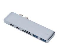 Lazmin112 Docking Station 7 in 2, Hub Docking Station Multiporta Mini USB 3.1 Argento, Adattatore USB Multi Splitter Forniture per Ufficio per Telefoni Cellulari Laptop Tablet