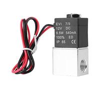 Lazmin112 ELETTROVALVOLA PNEUMATICA A Solenoide in Alluminio A 2 Vie, Normalment Chiusa, DC12V, Interrutture Rapido, Compatta e Dureholo