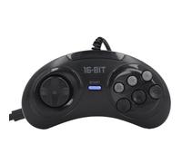 Lazmin112 Gamepad Cablato per Genesis, Controller di Gioco, Pad a 6 Pulsanti, Game Pad Ergonomico a 9 Pin e 16 Bit con Layout a 6 Pulsanti, Plug and Play, Nero
