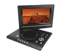 Lazmin112 Lettore DVD Portatile, HD 1080P con Schermo Ruotabile a 270° e Doppi Altoparlanti, per TV con Ingresso USB e Formati Disco Multipli, Include Telecomando e Cavo (Spina europea)