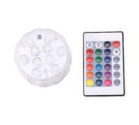 Lazmin112 Luci a LED sommergibili, telecomando RGB impermeabile multi colore che cambia 10 LED a batteria per la decorazione del serbatoio di pesci per feste di matrimonio