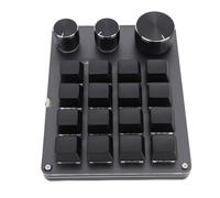 Lazmin112 Macro Pad, Tastiera Meccanica Programmabile a 16 Tasti con 3 Manopole e Retroilluminazione RGB, Tasti di Scelta Rapida Personalizzati per Giochi, OBS, PC (BLACK)