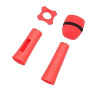 Lazmin112 Manicotto per Impugnatura per Microfono Wireless in Silicone, Copertura Antiscivolo per Microfono con Parabrezza e Anello Protettivo per KTV Home Karaoke Stage Party TV Show (rosso)