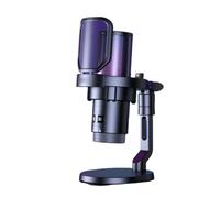 Lazmin112 Microfoni a Condensatore Usb, Cancellazione Del Rumore, Microfono Da Tavolo Wireless, 3 Luci Rgb, Modalità Wireless/Cablata, Latenza Zero, Per Registrazione, Streaming