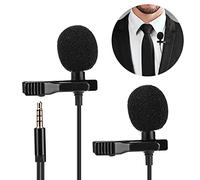 Lazmin112 Microfono a Clamp/Holder Mini Collerare, Stereo e la Radio Ricezione, Segnale Forte e Basso Rumor, per Intervista di Registrazione di Trasmissioni in DiRetta Su Cellulare
