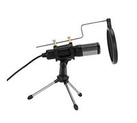 Lazmin112 Microfono a Desktop Desktop Condensatore, Plug e Riproduci Microfono Professionale Cardioide HD per la Registrazione Domestica di Trasmissioni in DiRetta