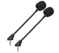 Lazmin112 Microfono di Ricambio per Cuffie da Gioco, 2 Pezzi, Microfono con Asta a Cancellazione di Rumore con Spina da 3,5 Mm, Spina Placcata Oro Resistente All'ossidazione