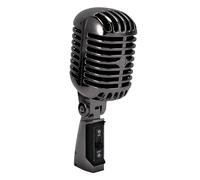 Lazmin112 Microfono Dinamico, Microfono retrò Vintage con Pickup Cardioide Professionale con Supporto Antiurto per la Registrazione in Studio di Performance Sul Palco (Grigio canna di fucile)