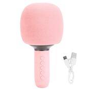 Lazmin112 Microfono Karaoke Wireless Bluetooth, Illuminazione Ambientale RGB Microfono con Cancellazione del Rumore Jack AUX da 3,5 Mm, con Soppressione Vocale per Esercizi di Canto Duetto (Rosea)