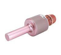 Lazmin112 Microfono Palmare Wireless, Microfono 3d Karaoke Altoparlante con Luce a LED, Riduzieone del MultiStrato, per Riunioni di Amici, Riunioni Azeiendali (Rosato)