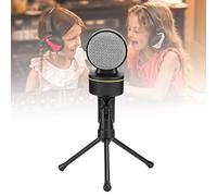 Lazmin112 Microfono Professionle per Giochi per Computer, SF-930B Microfono a Condensatore Cablato da 3,5 Mm Parti Desktop con Treppiede Pieghevole per Registrazione Vocale/podcast/giochi