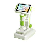 Lazmin112 Microscopio Digitale Portatile, Ingrandimento 100X 1600X con Display HD 1080P e 6 Luci LED Regolabili, per L'esplorazione di Biologia e Geologia