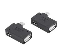 Lazmin112 Mini Adattatore USB 2.0 da 2 pacchi, convertitore Micro USB 2.0 da Femmina a Maschio Convertitore Adattatore da 90 Gradi Convertitore da USB Femmina a Maschio Micro OTG