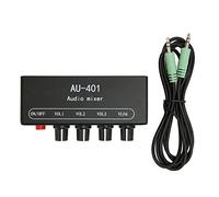 Lazmin112 Mini Mixer, Mixer Stereo 4 in 1 in Uscita, Programma del con Controllo del Volume da 3,5 Mm, per Pc Portatile con Amplificatore per Cuffie