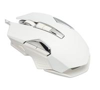 Lazmin112 Mouse da Gioco RGB, Mouse da Gioco Ottico Cablato da 7200 DPI con 8 Pulsanti Programmabili Modalità Retroilluminate Colorate, Supporto Pulsante di Fuoco Rapido Fai-da-te (WHITE)