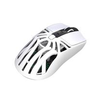 Lazmin112 Mouse Da Gioco Wireless, 2,4G/Bt5.3/Cablato, Luce Lampeggiante a 7 Colori, 1200/1600/2400/3200/6400/10000 Dpi, Mouse Programmabile, Sensore Inst S203, Ricaricabile (WHITE)