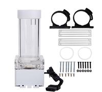 Lazmin112 Pompa 'Acqua di Raffreddamento ad Acqua a CPU del Computer 800L/H, 4 Metri Testa a Pompa Dissipazione di Calore Veloce Pompa 'Acqua del Computer LED Serbatoio(Bianco e 17 cm)