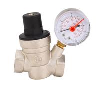 Lazmin112 Riduttore RV in Ottone Regolabile per il Regolatore della Pressione dell'acqua con Misuratore di Acciaio Inossidabile - Prevenire Potenziali Danni (DN15)