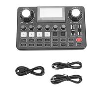 Lazmin112 Scheda Live USB, Mixer con Display LED con Voce e Riduzione del Rumore, Batteria Ricaricabile Integrata per Streaming Live Podcast Gaming PC Telefono