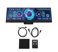 Lazmin112 Schermo Secondario Monitor Temperatura Computer da 14 Pollici, Display LCD a Barra Allungata, Monitor Temperatura Dati CPU GPU, Risoluzione 1920x550, Protezione per Gli Occhi,