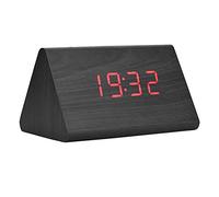 Lazmin112 Sveglia Elettronica Wireless, Orologio Digitale in Legno Con Visualizza un LED, Con Funzione Di Controlo Vocale (#1)