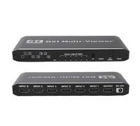 Lazmin112 Switcher Hdmi 4K 30Hz, 6 Ingressi e 1 Uscita, Doppio Display, 10,2 Gbps, Supporto 4K 30Hz, 9 Modalità Di Visualizzazione, Deep Color a 24/30/36 Bit, Con Telecomando