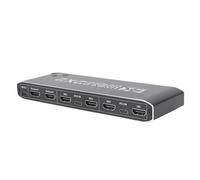 Lazmin112 Switcher Kvm 4K 60Hz, 2 Ingressi e 2 Uscite Usb 3.0, Doppio Display, Supporto Audio, Supporto Per 2 Monitor e 2 Computer, Con Telecomando, Porta Jack Audio Da 3,5 Mm