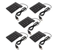 Lazmin112 Tastierino Numerico Cablato, Tastierino Numerico Ergonomico a 18 Tasti, Plug And Play Alimentato Tramite USB Mini Tastierino Numerico a Digitazione Silenziosa (5 Pezzi)