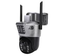 Lazmin112 Telecamere Sicurezza Solari Wireless Esterni, Doppia Lente 4Mp, 4G, 330° Orizzontale, 90° Verticale, Sensore Pir, Impermeabili, Resistenti Alla Polvere, Visione Notturna