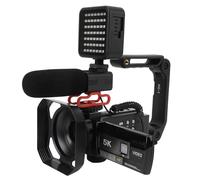 Lazmin112 Videocamera 5K, Registratore per con Visione Notturna IR UHD WiFi 56MP, Zoom Digitale 18X, Touchscreen IPS 3Pollici, con Microfono,Telecomando,Batterie,Luce di