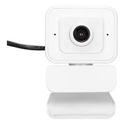 Lazmin112 Web Cam Bianca, Alta Risoluzione 1080P 30 Fps, Rotazione a 360 Gradi, Webcam per Computer Alimentata con Cavo USB, per Riunioni di Classe Online in Diretta