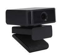 Lazmin112 Webcam USB, 1080P HD con Rotazione a 360° con Rilevamento di Oggetti, Videocamera Intelligente con Microfono con Cancellazione del Rumore, Plug And Play, per Chat Online,