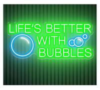 Lazmira Insegna al neon Lampada con atmosfera rilassante La vita è migliore le bollicine, insegna al neon, decorazione da parete, champagne(F)