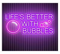 Lazmira Insegna al neon Lampada con atmosfera rilassante La vita è migliore le bollicine, insegna al neon, decorazione da parete, champagne(E)