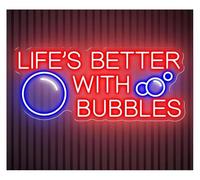 Lazmira Insegna al neon Lampada con atmosfera rilassante La vita è migliore le bollicine, insegna al neon, decorazione da parete, champagne(D)