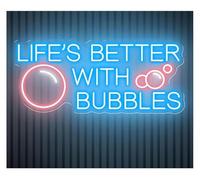 Lazmira Insegna al neon Lampada con atmosfera rilassante La vita è migliore le bollicine, insegna al neon, decorazione da parete, champagne(C)