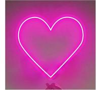 Lazmira Insegna al neon Lampada d'atmosfera rilassante a forma di cuore, insegne al neon alimentate da luci a luminosità regolabile(C,55cm)