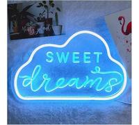 Lazmira Insegna al neon Lettres colorées Intérieur Luminaires Rêve Néon Signe Bureau Chambre Mur Barre Décor Lumière Fête(Blu)