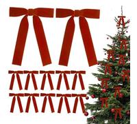Lazos de cinta de terciopelo navideño: accesorios, juego de papel de regalo decorativo de calidad, encantadores de temporada para el hogar, elegantes de decoración navid