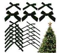 Lazos De Terciopelo para Árboles De Navidad - Navideños Rústicos De Terciopelo Vintage, 18 Piezas, Corona con, Decoración Navideña De Invierno, para Escalera, Barandilla, Ventana, Fiesta