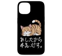 Lazy Cat giapponese Hiragana & Kanji lo farò domani carino Custodia per iPhone 13