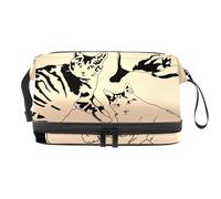 Lazy Cats - Trousse per cosmetici a doppio strato, per donne e ragazze, trousse da viaggio per trucchi, pratica borsa organizer con scomparto per pennelli, Multi, 27x15x14 cm/10.6x5.9x5.5 in, Beauty